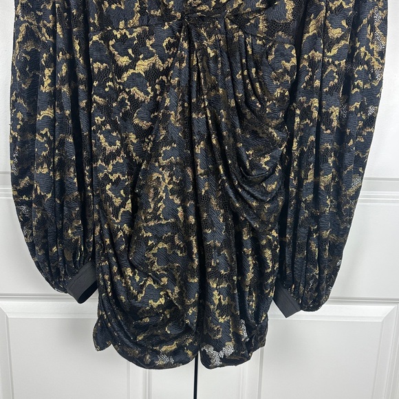 House of CB Black and Gold Puff Sleeve Mini Dress - Picture 6 of 10
